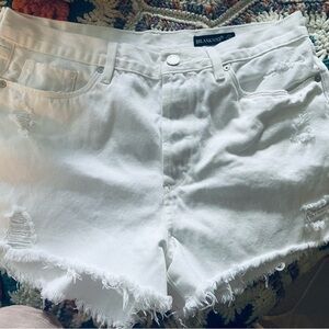 BLANK NYC white cutoff denim shorts
